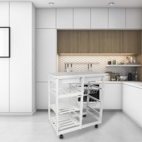 Kitchen Islands Trolleys Wheels Trolley Moveable Kitchen Rolling Storage Trolley Cart Four-layer Kitchen Trolley Shelf Rack HWC