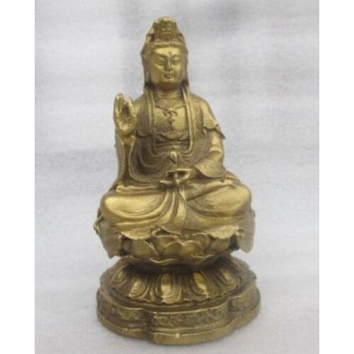 Tibetan Buddhism copper Buddha protect peaceful avalokitesvara exorcism