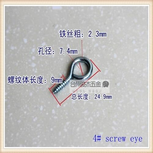 Carbon steel with white zinc plated 4# eye screw