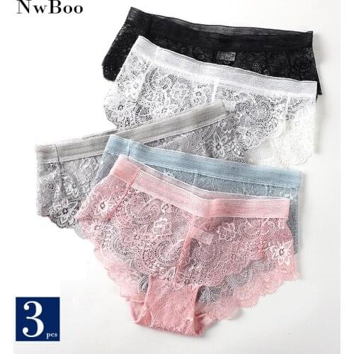 Nwboo Womens Underwear Seamless Transparent Panties Sexy Lace Tempting Underpants Briefs Girl Panty Bragas