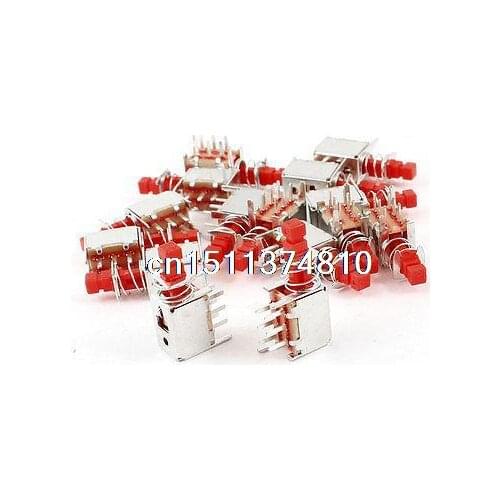 15pcs 6 Pins Terminals DPDT Latching Power Micro Push Button Switches