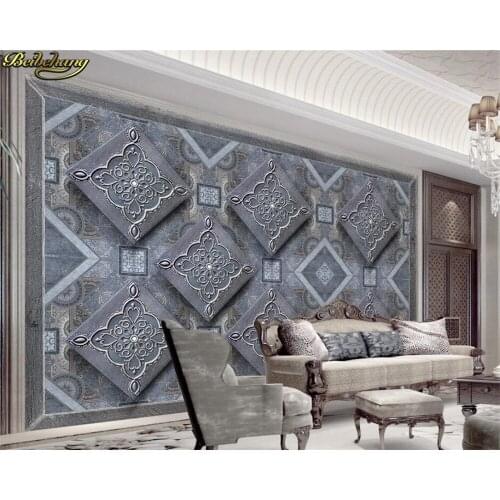 Beibehang Custom 3d wallpaper mural modern fashion hard pack rhombic European 3D stereo TV background wall papel de parede