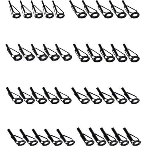 40Pcs Fishing Rod Guides Fishing Rod Tips Repair Stainless Ring Guide Replacement Kit Mixed Size In A Box