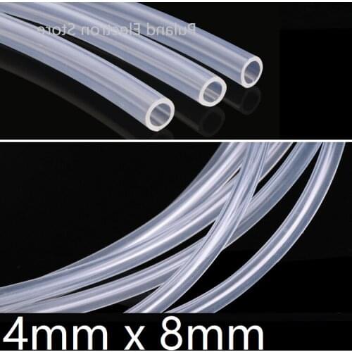 4x8 Silicone Tubing ID 4mm OD 8mm Food Grade Flexible Drink Tubing Pipe Temperature Resistance Nontoxic Transparent