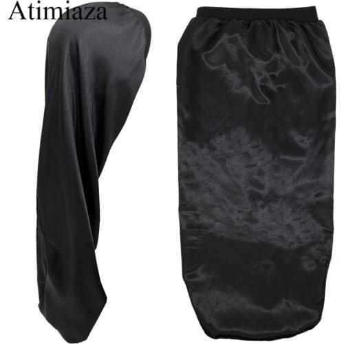 Satin Sleep Cap for Long Hair, Long Braids Bonnet, Elastic Loose Cap Bonnets Printed Sleeping Cap for Women with Dreadlocks