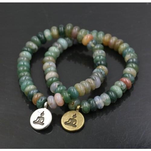 Buddha Bracelet For Men Women Indian Onyx Abacus Beads Bracelet Meditation Chakra Tibetan Bracelets For Women Men Jewelry