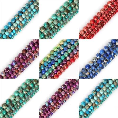 Natural Stone Beads Smooth Indian Agat Round Emperor Gem Stone For DIY Making Bracelet Necklace Jewelry 4/6MM