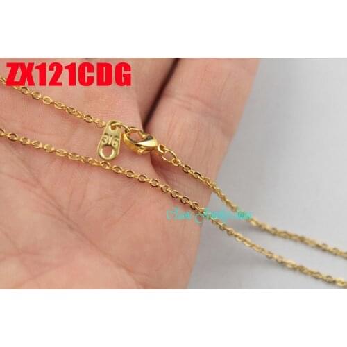 16"-38" length golden color 1.5mm cross chain stainless steel necklace add tag welding chain fashion jewelry 20pcs ZX121CDG
