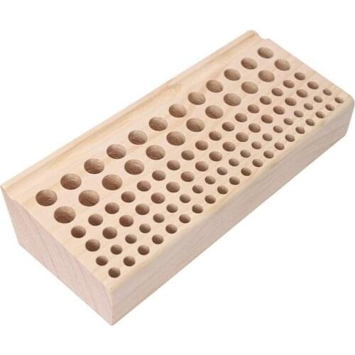 Leather Puncher Holder, 98 Holes Wooden Leather Craft Tools Holder Organizer Leather Stamping Punching Tool