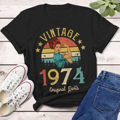 Vintage 1974 Quarantine Edition T-Shirt 47 Years Old 47th Birthday Gift Idea Women Girls Mom Wife Daughter Clothing Retro Tshirt
