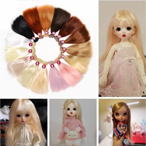 Imitation Mohair 15/25CM Straight Hairpiece for BJD/SD Blyth Doll Wigs DIY Fapai Milk Silk Soft Hairs Doll Hair Wefts