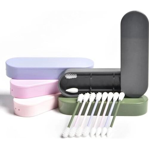 Hot 2Pcs Reusable Cotton Swab Ear Cleaning Cosmetic Silicone Buds Swabs Sticks Double-headed Recycling For Cleaning Makeup