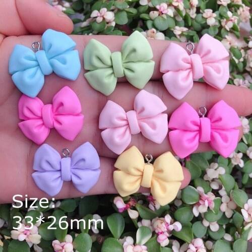 Kawaii Bow charms pendants for jewelry making bracelets necklace earrings making resin flat back cabochon