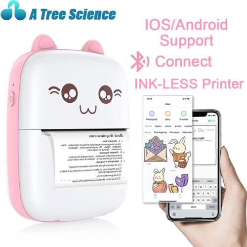 Mini Thermal Printer Portable Wireless Bluetooth 200dpi Label Printer Memo Wrong Question Printing with USB Cable Thermal