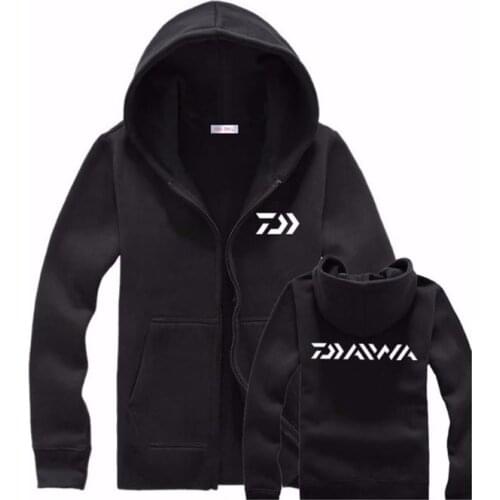 Daiwa Fishing Clothes Hoodies Men Outdoor Sweatshirt Cap Suit Winter Fleece Warm Jacket Men Fishing Cycling Clothing With Hood