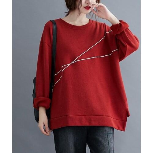 2021 New Thicken Loose Autumn Winter Pullover Hoodies Knitted Cotton All-match Spring Casual Sweatershirts Basic Shirts Hoodie