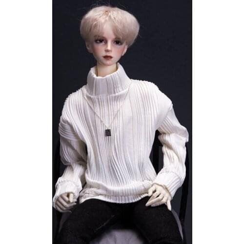 BJD Doll Clothing fits in a 1/31/4 SD13 UncleSize stylish versatile high-end long-sleeved striped top in classic black and white