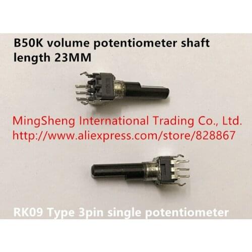 Original new 100% RK09 type 3pin single potentiometer B50K shaft length 23MM volume potentiometer (SWITCH)