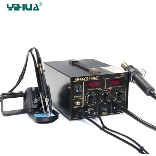YIHUA 968DA+ Hot Air Repair Rework Station With Digital SMD Soldering Iron Tip Free shipping