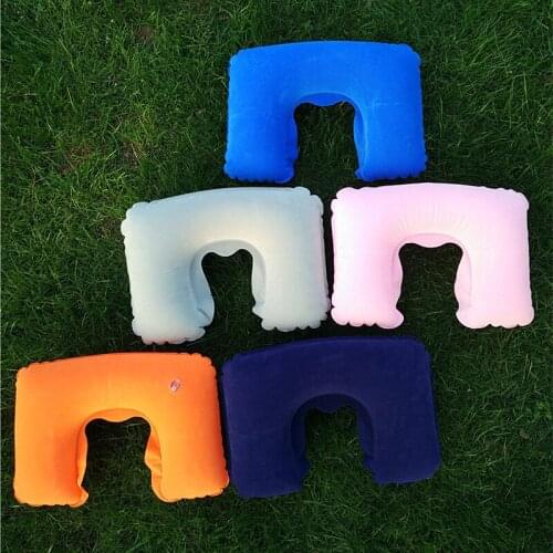 Portable Ultralight Inflatable Soft PVC Nylon Air Pillows Travel Camping Hiking Beach Car Plane Head Rest Camp Gears