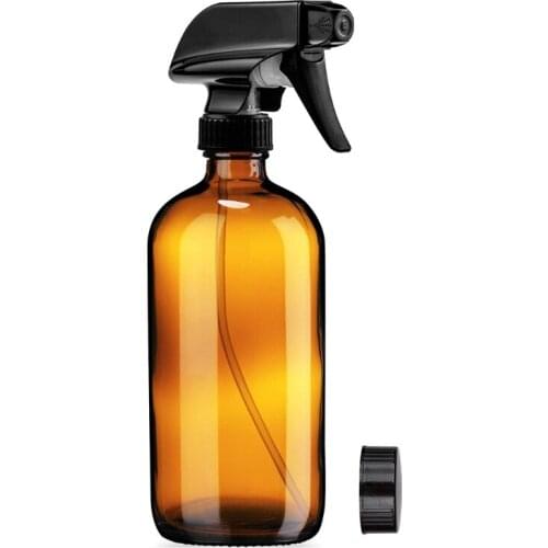 Q81B 2pcs 500ml Empty Amber Glass Spray Bottles Refillable Container for essential Oils Cleaning Products Aromatherapy Durable