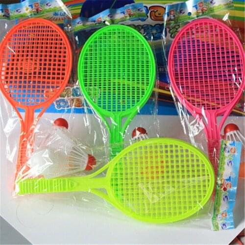 1 Pair Badminton Tennis Set Racket Parent-child Sport Educational Toys Baby Sport Kid Baby Novelty Outdoor Sports Random color