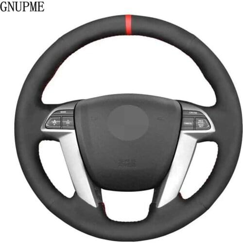DIY Hand-Stitched Black Genuine Leather Suede Car Steering Wheel Cover For Honda Accord 8 2008-2012 Odyssey 2011-2017 Crossto