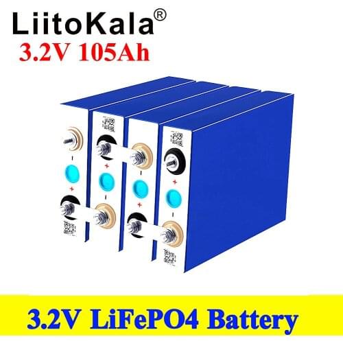 LiitoKala 3.2V 100Ah 105Ah lifepo4 battery 3C 300A discharge for DIY 12V 24V 36V 48V 400Ah battery pack boat scooter caravan