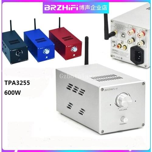 600W Big power BRZHIFI TPA3255 power amplifier supports pc-usb Bluetooth 5.0 independent decoding 300W*2