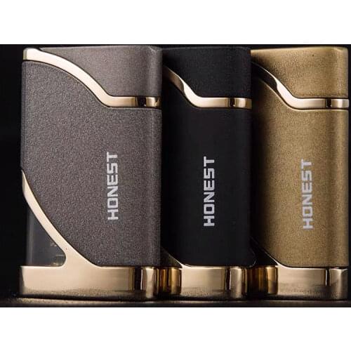 Wind-proof lighter inflatable creative ultra-thin metal straight lighter cigar lighter