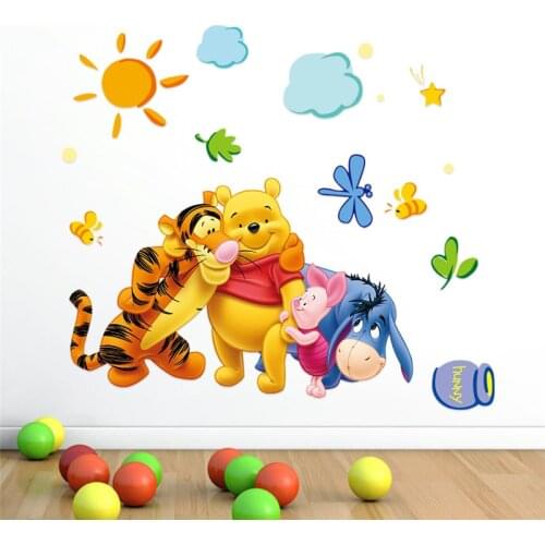 Winnie the Pooh and friends wall stickers for kids rooms decorative adesivo de parede pvc wall decal poster mural
