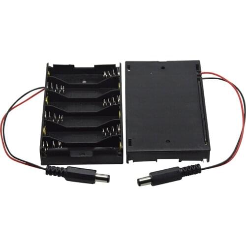 Power Bank 6XAA Battery Holder Plastic Battery Holder Storage Box Case for 6xAA With DC5.5 * 2.1mm Power Plug