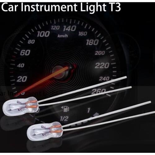 10 Pcs 12v T3 Light Bulb Car Interior Dashboard Light Better Insulation Temperature Resistance Universal Auto Instrument Light