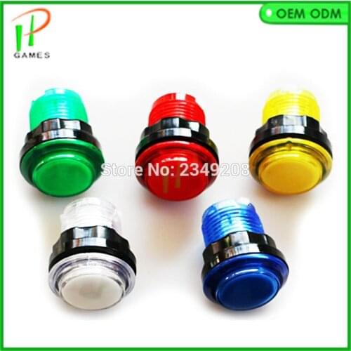 10pcs/lot transparent 12V LED Illuminated Push Button with microswitches for JAMMA Arcade Game Accessories Machine Parts