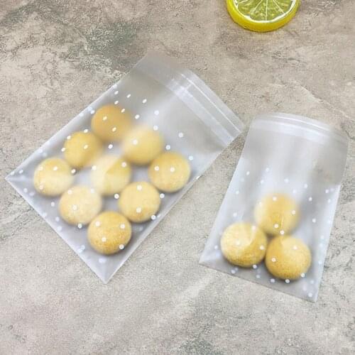 100Pcs Translucent Baking Packaging Dots Ziplock Bag Frosted Gift Jewelry Packaging Bag Biscuit Plastic Bag Kitchen Supplies