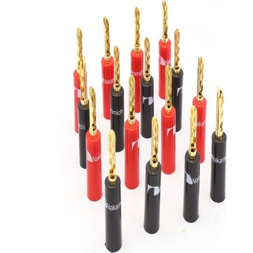 16pieces High quality Nakamichi 24k gold plated BFA 4mm Banana Plug hifi Speaker cable Connector