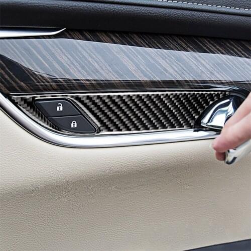 Carbon Fiber Car Interior Inner Door Bowl Decoration Cover Trim For Cadillac XT5 Car Styling Sticker Accessories 4pcs Brand New