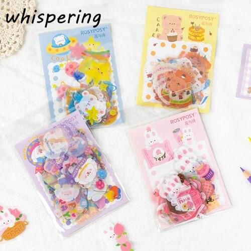 40pcs/set PET Diary Travel Journal PVC Stickers Scrapbooking Stationery School Office Art Supplies