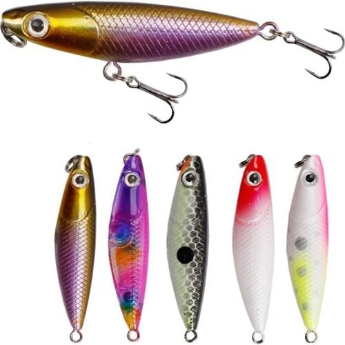 5pcs 4.5cm 1.9g Pencil Fishing Lure Artificial Hard Plastic Bait Trout Bass Tackle Fishing Lures