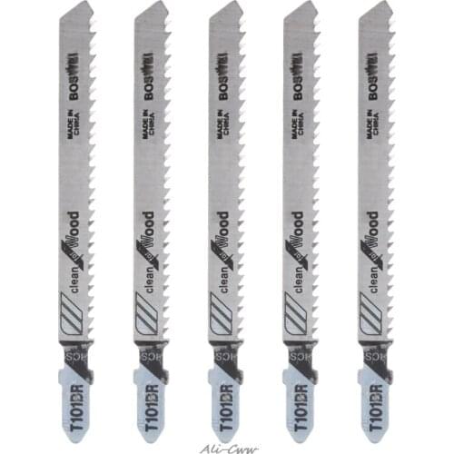 5Pcs/Set T101BR HCS 100mm Jigsaw Blades Clean for Wood Laminated Board Cutting