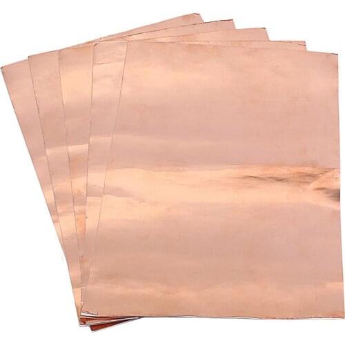 5pcs 300*200mm Copper Foil Sheet 0.2mm Thickness Conductive Adhesive Tape Electro Magnetic Shielding Guitar Repair Tool