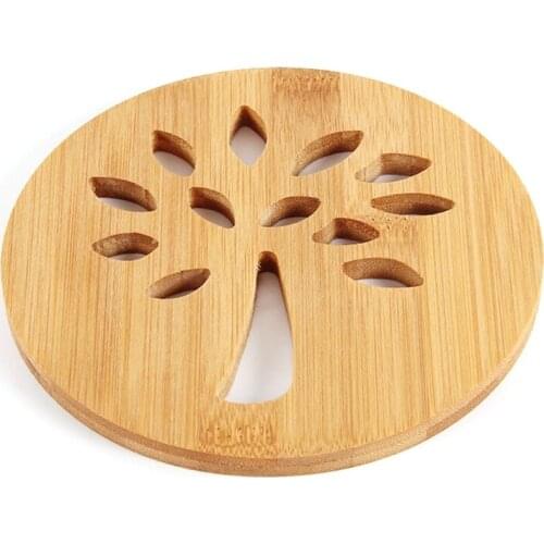 50LB Round/Square Wood Mug Coasters Non-Slip Insulation Bowl Mat Wooden Placemat Tea Coffee Bar Cup Table Pad Drink Coasters