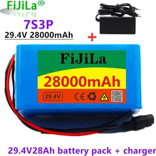 7s3p 24V 28.0Ah 18650 Battery Lithium Battery 29.4V 28000mAh Electric Bicycle Moped /Electric/Li ion Battery Pack with charger