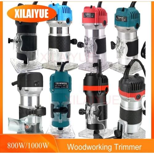 800W/1000W 30000/32000rpm Woodworking Electric Trimmer Wood Milling Engraving Slotting Trimming Machine Hand Carving Wood Router