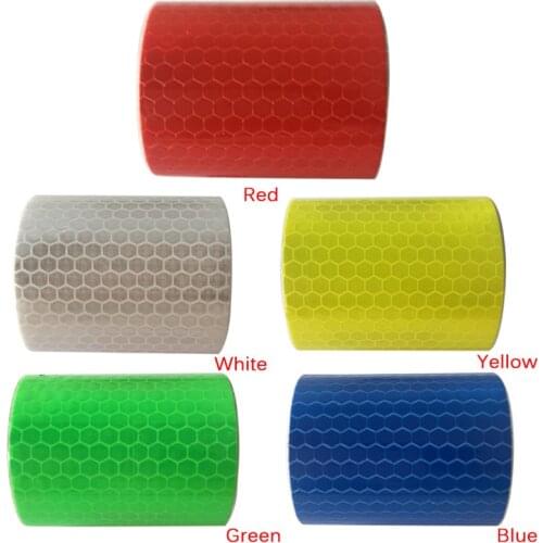 Security Caution Reflective Tape Warning Tape Sticker Self Adhesive Waterproof Pure Color Reflect Light Safety 5cm x 1M Stripes