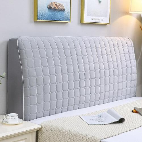 Simple Plaid Printing Bed Head Cover All-inclusive Headboard Protector Case Bedroom Decor Bedhead Dustcover Quilted Bedspread
