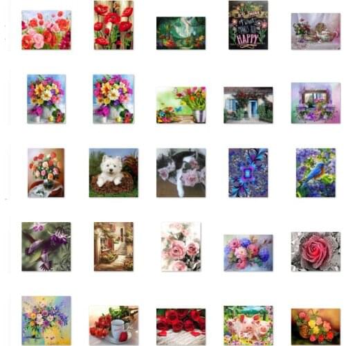 Red flowers 12 3 cross stitch kit people 18ct 14ct UNprinting11ct count print canvas stitches embroidery DIY handmade needlework