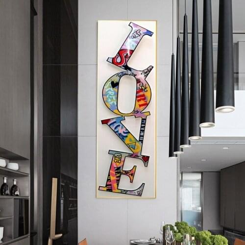 Colorful Graffiti Art Canvas Painting Street Wall Art Posters and Prints Abstract LOVE Decorative Picture Living Room Cuadros