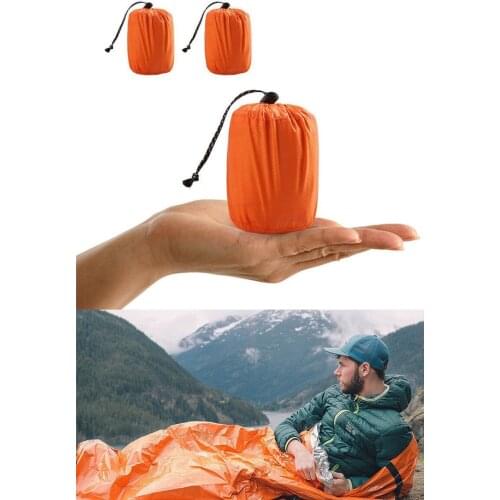 Lightweight waterproof outdoor emergency survival tent tent blanket sleeping bag camping housing drawstring sacks camp equipment