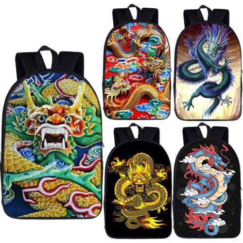 Fashion Chinese Dragon Backpack Women Men Travel Bags Children School Bags for Teenager Boys Girls Laptop Backpack Kids Bookbag